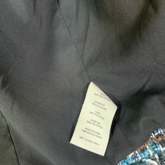 L'Agence Brooke Double Breasted Fringe Tweed Open Front Blazer Blue Multi 10 - Picture 7 of 8